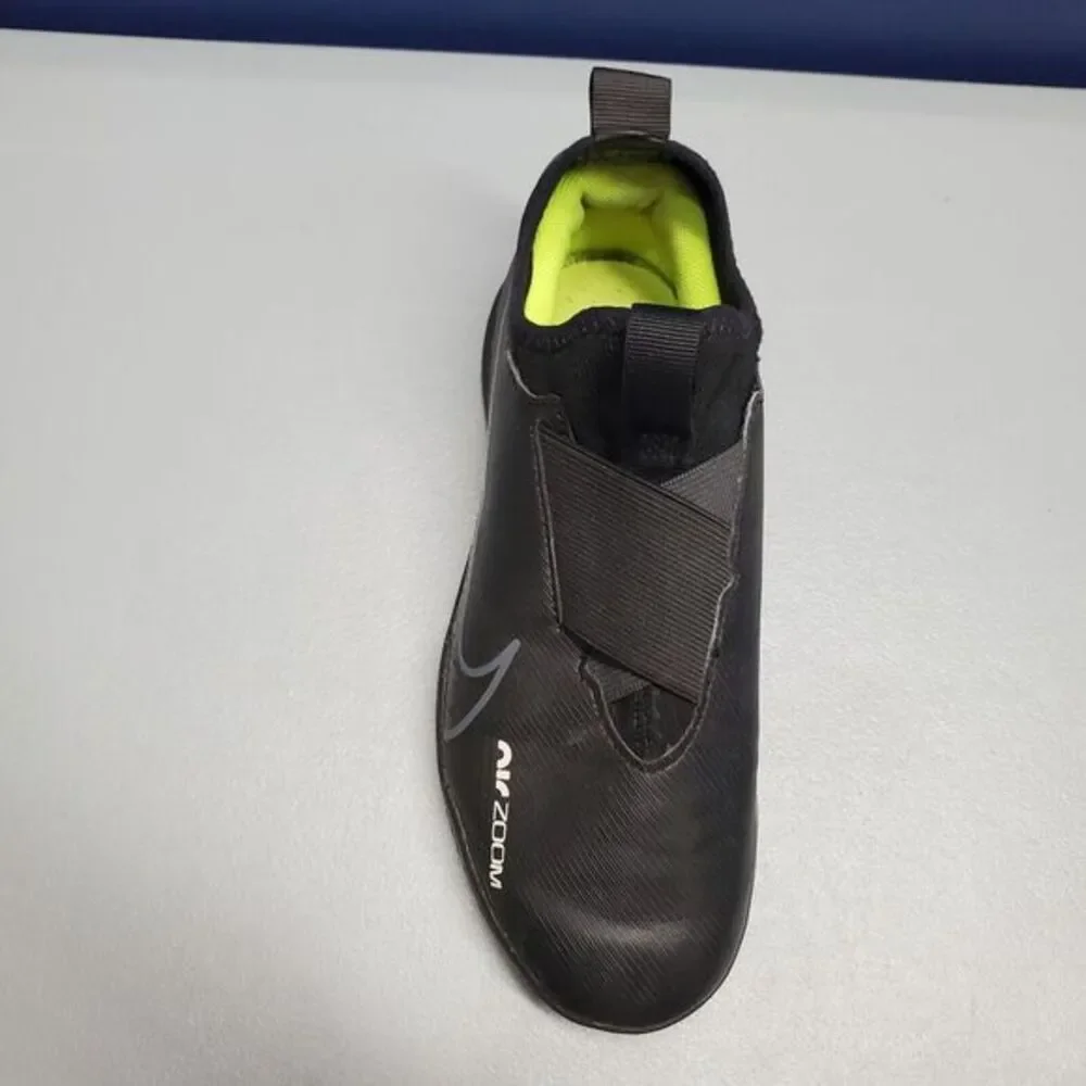 Nike Air Zoom Vapor Football Shoes Youth Sz 4.5 Black Leather Slip On DJ5619-001